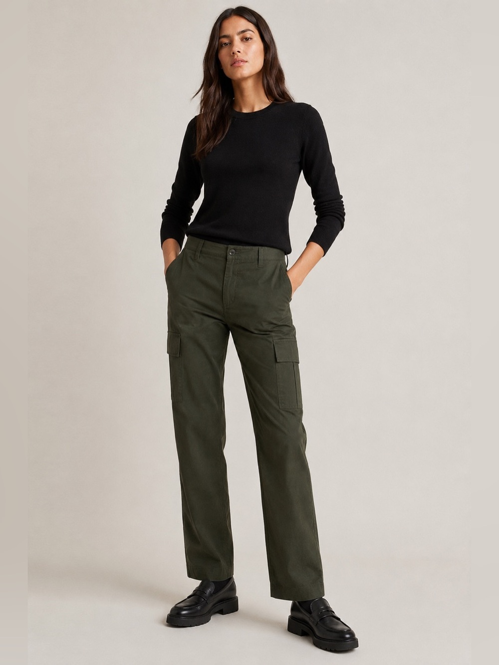 Theory Cargo Pants Size 32 Dark Loden Green Straight Leg NWT